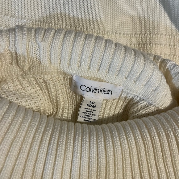 Calvin Klein Knit Sweater Cream Size Medium - Picture 6 of 7